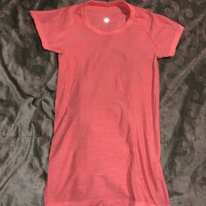Salmon pink workout shirt